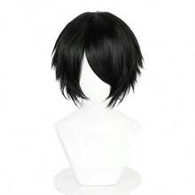 D30cm Emo Black Short F Sandman Wig  L Toji Cosplay Wig Synthetic Halloween Party Wigs - Black - View 1