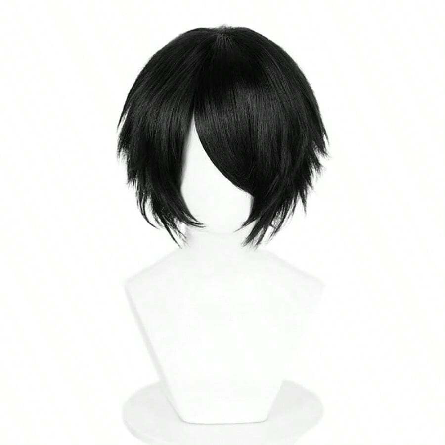 D30cm Emo Black Short F Sandman Wig  L Toji Cosplay Wig Synthetic Halloween Party Wigs - Black - View 1