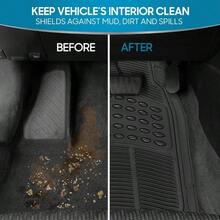 ProLiner - Tapetes de Goma Resistentes Delanteros y Traseros para Coche, SUV, Furgoneta, camin, Color Negro, 3 Piezas, proteccin para Todo Tipo de Clima con diseo de Ajuste Universal - Negro - - Ver 4