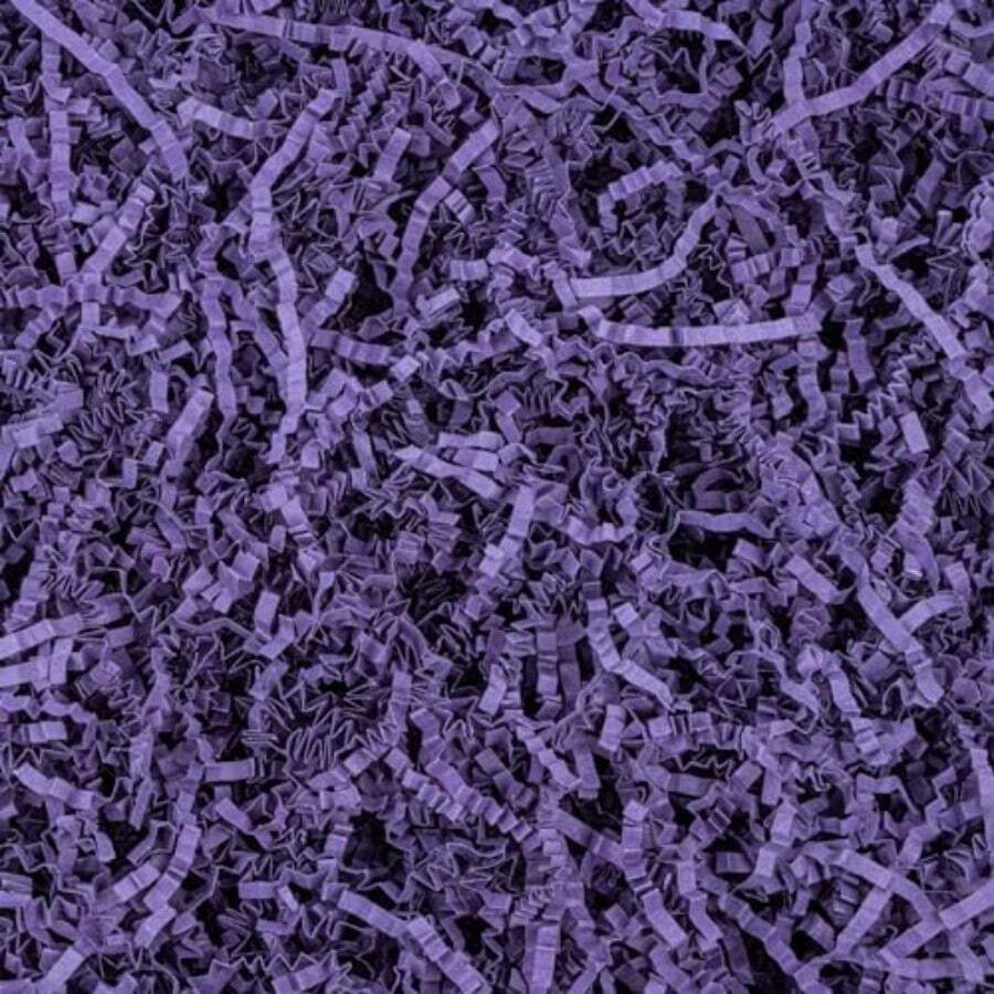 Sukh 4.9OZ Crinkle Cut Paper - Reusable Paper Shred Filler As Confetti Paper Stuffing For Baskets Birthday Decor Wedding Decor Craft Box Gift Bags And Wrapping Supplies In Purple - Ideal For Easter Party And Creative DIY Projects