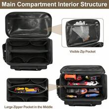 1pc Durable Men's Handheld Tool Storage Bag -Multifunctional Repair Tools Organizer Bag For Keeping Screwdrivers & Tool Accessories Neat,Durable Soft Handle,Multi-Pocket Storage For Anti-Abrasion Base With Wide Mouth Storage, And Organizer,Tool Pouch,Car Repair Bag,Wear-Resistant Tool Storage Bag,Compact Storage Pouch For Screwdriver Bag,Waterproof Tool Kit,Engineering Tool Kit
