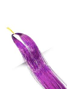 20pcs/10pcs/5pcs/3pcs/1pc Women Metal Hair Tinsel, Shiny Metallic Hair Tinsel Extensions, Heat Resistant Hair Accessories Fashion Headband Elegant Hair Band - Purple - View 8