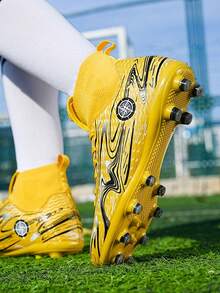 青少年运动足球鞋，高帮踝部支撑足球鞋，校园学生男女足球训练鞋，足球比赛专用鞋，长钉防滑，脚感舒适，轻便舒适