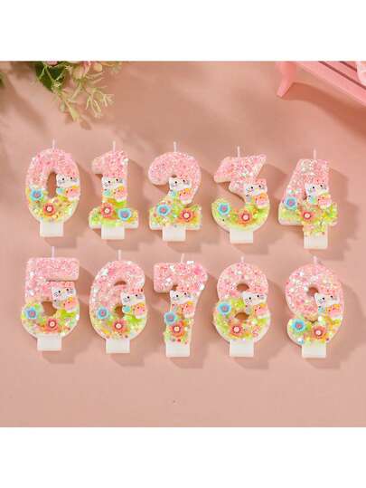 Sanrio 1 Stück Hello Kitty kreative Zahlen 0-9 handgemachte Geburtstagkerzen Einjährige Digitale Geburtstagsdekoration Geschenk
