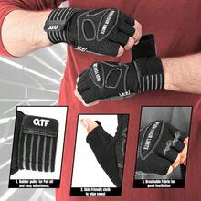 Weight Lifting Gym Workout Gloves With Long Wrist Strap Fingerless Gym Gloves For Men Women Full Palm Protection For Weightlifting Training Fitness Hanging