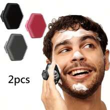 1 pieza Cepillo facial de silicona suave - Almohadilla de limpieza facial exfoliante suave y masajeador - Productos de baño y artículos de tocador para hombres sin adornos y de larga duración