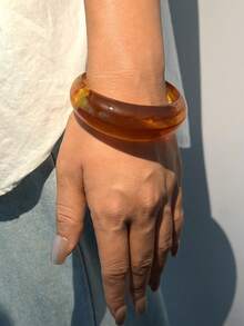 3/1pc Resin Cuff Bangles Set , Women Minimalist Chunky Cuff Bracelets , Basic Design Bangles Bracelets Set , Stacked Bracelets Jewelry For Daily Wear