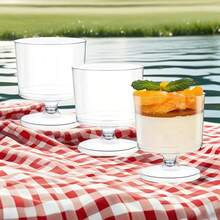 10/40个迷你甜点杯 - 2盎司塑料派对餐杯，适用于开胃菜、慕斯等 - 非常适合婚礼、生日和庆祝活动