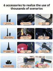 This Car Vacuum Cleaner Gift Set Includes A 6000pa Vacuum Cleaner And 7 Different Accessories. This Powerful Wireless Vacuum Cleaner Can Be Used In Your Car Or Home. It Has Powerful Suction And Protection Features, A Powerful Battery, And High Suction. - Multicolor - View 4