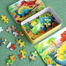 1 Box Of 60 Wooden Puzzle Pieces In Metal Box, Educational Jigsaw Puzzles With Puzzle Board, Kindergarten Gift,Puzzle Pieces,300 Pieces Puzzle,Hot Air Balloon Toy - Multicolor - View 4