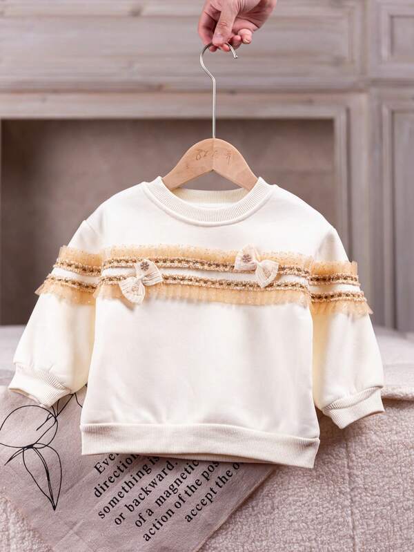 Felpa imbottita per ragazze, calda, casual, carina, top a maniche lunghe morbido e spesso per bambini, con colletto floreale, small felpa sportiva per bimbi, autunno/inverno