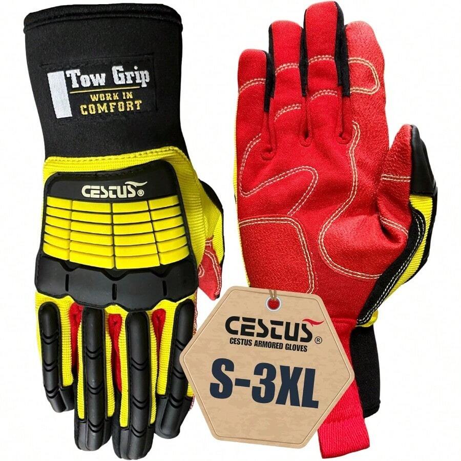 Cestus 3084 ANSI Cut A2 Impact Gloves 1 3 10 50 Pairs Heavy Duty Work Gloves For Construction Rigging Tow Truck