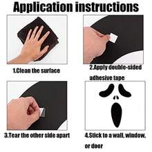 Halloween Ghost Door Sticker For Indoor Outdoor Party Decorations Spooky Window And Wall Decal Ideal For Haunted House Themes Easy To Apply And Reusable Halloween Supplies