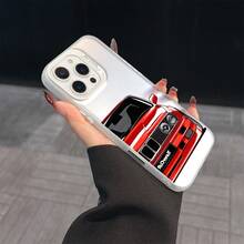 1 Stück Rennwagen Design Laser Farbverlauf Handyhülle, Mode, kompatibel mit Apple 16 & 17, geeignet für Halloween