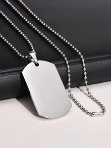 1 Stück Militär-Erkennungsmarken-Halskette für Herren, Titan-Stahl-Anhänger, der nicht verblasst, vielseitiges Streetwear-Accessoire, geeignet für den täglichen Gebrauch, Streetwear, Hip-Hop-Stil - Silber - Übersicht 12