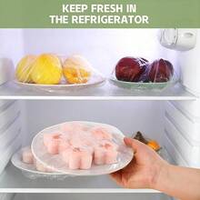 50/100/200 غطاء بلاستيكي قابل للتخلص منه، غطاء بلاستيكي للأطعمة المتبقية والخضروات والفواكه، غطاء منع الروائح والغبار للأطعمة في الثلاجة، قابل للتمدد والحفاظ على الطعام طازجًا