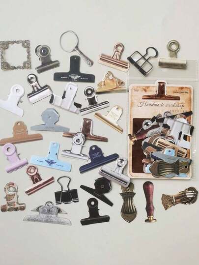 30pcs/Pack Handmade Workshop Series Stationery Vellum Clips Journal Material Paper Die Cuts