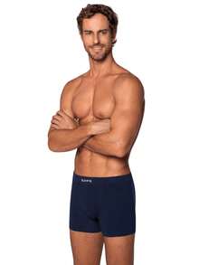 Kit Of 3 Men's Lupo Modal Boxer Briefs With Elastic Waistband And Seamless Original 661 - 海洋 - 查看 5