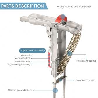 2 Packs Automatic Spring Fishing Rod Holders, Upgraded Stainless Steel Rod Stand With Double Springs, High Sensitivity, Self-Set Hook, For Bank Fishing, Lakes, Rivers, Ponds
