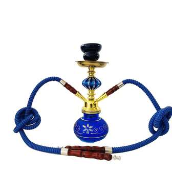 1pc Random Color & Style Mini Single/Double Hose Shisha Hookah Set, New Arrival Arabic Hookah Aluminum Foil Bowl, Small Size Hookah Bottle For Home, KTV, Bar Use