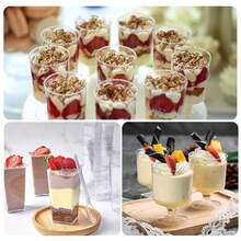 50pcs Dessert Cups, Transparent Jelly Cups, Ice Cream Cups, Pudding Mousse Cups, Reusable, Suitable For Birthdays, Weddings, Parties, Gatherings, Holiday Get-Togethers - Multicolor - View 3