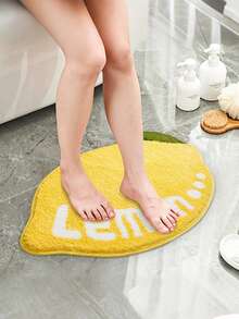 1pc Lemon Shaped Carpet, Minimalist & Cute Rug For Living Room, Bedroom, Bathroom, Doormat, Small Rug, Carpet, Mat, Home Decor, Area Rug, Outdoor Mat, Washable Carpet - Multicolor - View 2