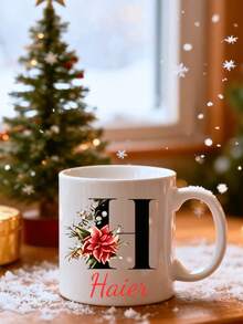 Cốc sứ Giáng sinh cá nhân hóa 11oz/15oz in chữ cái đầu "Chúc mừng Giáng sinh" hình ông già Noel, có thể tùy chỉnh tên, quà Giáng sinh cho trẻ em hoặc gia đình, cốc tùy chỉnh ngày lễ, cốc sứ cá nhân hóa, cốc sô cô la nóng tùy chỉnh, cốc Giáng sinh cá nhân hóa, cốc Giáng sinh tùy chỉnh - Nhiều màu (phiên bản chữ cái) - Xem 7