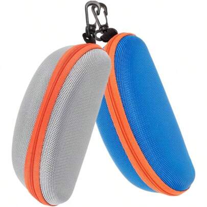 2 piezas Estuche Resistente para Gafas y Goggles de Natacin Organizador Porttil Multifuncional de Azul y Gris Proteccin Eva para Lentes y Accesorios Pequeos