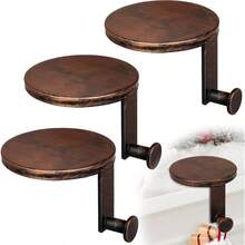 3 Pack Round Stocking Holders Metal Mantel Stockings Hangers Fireplace Shelf Garland Mantle Grips Set Xmas Party Decoration Black, 3