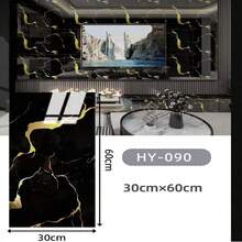 21 件[大理石幻想墙面艺术] 大理石图案乙烯基墙板，即剥即贴 3D 瓷砖贴纸，防油自粘铝塑板，幻想主题室内墙面艺术，矩形，横向，适用于厨房、电视背景、家居装修、圣诞装饰 - 彩色 - 查看 14