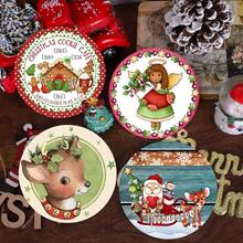 4pcs/8pcs Christmas Themed Coasters, Christmas Pattern Absorbent Pads For Coffee, Drinks, Kitchen, Table, Room, Bar Decor, Holiday Gifts