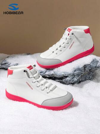 HOBIBEAR 1 par vinterstövlar med höga sportskor för tonårsflickor, mjuk gummisula med halkfri yttersula, vandringskängor för utomhusbruk som får benen att se längre ut