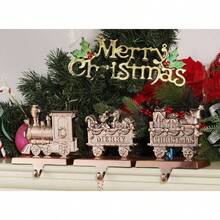 Stocking Holders Mantel, 4pc Holiday Stocking Hangers, Snowflake Snowman Reindeer Tree Stocking Hook Set, Alloy Weighted Non - Skid Stocking Hook Xmas Fireplace Decor