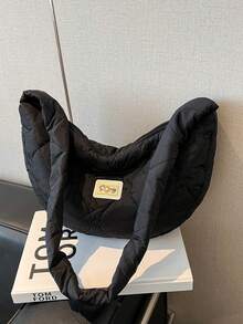 1 Stück Damen Nylon Japanischer Lässig Einfachheit Umhängetasche, kratzfest und abriebfest, leicht, großes Fassungsvermögen, Lingge-Prägung, für Konzerte, Festivals, Sportveranstaltungen, Einkaufen, Pendeln, Arbeit, Dates, tägliche Reisen, für Studenten, Mädchen