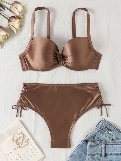 KEKE VEST Biquíni Plus Size com Bojo e Laterais Ajustáveis que Valorizam as Curvas 2025 XX548