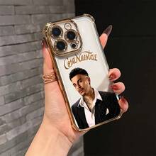 Funda de teléfono láser R-Rauw Alejandro Cosa Nuestra compatible con 17, 16E, 16, 15, 14, 13, 12, 11 Pro X XR XSMAX 8 Plus, cubierta trasera suave y transparente resistente a los golpes.17  17promax - Dorado - Ver 1