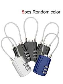 1/2 Pack TSA Approved Combination Lock - High Strength Zinc Alloy Body And Cut-Resistant Steel Cable, 3-Digit Combination Lock, Suitable For Travel Luggage, Gym Lockers, Bicycle Locks (Black), Travel Security Accessory | Multipurpose Travel Lock | Combination Lock, Luggage Lock, Travel Essential Holiday Vacation Supplies - Multicolor - View 32