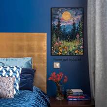 Yuaruo Arte de Pared en Lienzo Vintage Luna Llena Sobre las Flores Silvestres, Impresión de Arteístico de Bosque de Medianoche, Pintura al Óleo de Flores y Árboles Retro, Paisaje de Bosque Oscuro sin Marco, Cuadros Decorativos para Sala, Póster, con Marco, Pósters, Cuadros para la Pared, Marcos para Cuadros, Cuadro, Virgen de Guadalupe, Salas - transparente - Ver 4