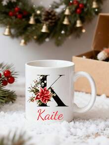 Cốc sứ Giáng sinh cá nhân hóa 11oz/15oz in chữ cái đầu "Chúc mừng Giáng sinh" hình ông già Noel, có thể tùy chỉnh tên, quà Giáng sinh cho trẻ em hoặc gia đình, cốc tùy chỉnh ngày lễ, cốc sứ cá nhân hóa, cốc sô cô la nóng tùy chỉnh, cốc Giáng sinh cá nhân hóa, cốc Giáng sinh tùy chỉnh - Nhiều màu (phiên bản chữ cái) - Xem 5