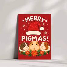 1pc "Guinea Pig - Themed Merry Pigmas" Greeting Card With Envelope - Charming Holiday Card For Pals, Christmas Spirit, Showing Warmth To Her/Him, Pal Christmas Gifts - Multicolor - View 11