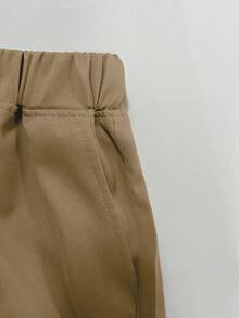 1 件 Tween Boy 舒适百搭宽松直筒多口袋休闲裤，春夏秋 - 卡其色 - 查看 7