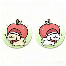 2PCS Cute Line Puppy Car Interior Decoration Car Cup Mat Car Goods Water Cup Mat High Beauty Car Interior Accessories Couple