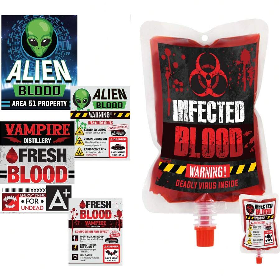 Fiestas Guirca Blood Injected Toy For Costumes And Horror Decoration, Poisoned Contaminated Ornaments With Impactful Design For Themed Parties And Halloween Celebrations, Ideal For Zombie Costumes And Spooky Scenes - Multicolor - View 1