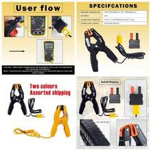 69140 - Termmetro tipo K, abrazadera de temperatura para HVAC/multmetro, sondas de sensor de temperatura de - 40 200 compatible con Klein Tools