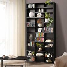 Bookshelf 1044 CD DVD Rack Wooden Shelving Unit Display ShelfBlack
