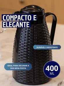 Garrafa Térmica para café New Rattan design Trançado - Branco - Visão 4