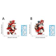 Decorações de janela de Natal, adesivos de janela engraçados de Papai Noel e boneco de neve com flocos de neve, decorações reutilizáveis para festas de Natal e inverno em ambientes internos