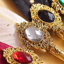 1 套礼品盒包括邮票、蜡封、羽毛笔、Jubaboz 书法笔、墨水笔套装、蘸水笔、机械齿轮蘸水笔、鹅毛笔、鹅毛制成、冬季 - 彩色 - 查看 5