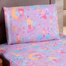 2-Piece Single Bed Sheet Set With Children's Prints - Lilac Fairy - View 2