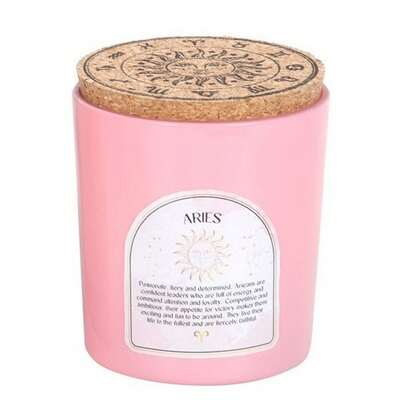 Something Different Aries Cedarwood Rose Quartz Scented Candle (Pink/Brown) - 100% Mixed - (SD5612)